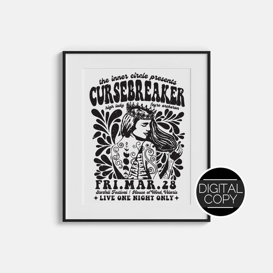 Cursebreaker Retro Band Poster Digital Print | ACOTAR