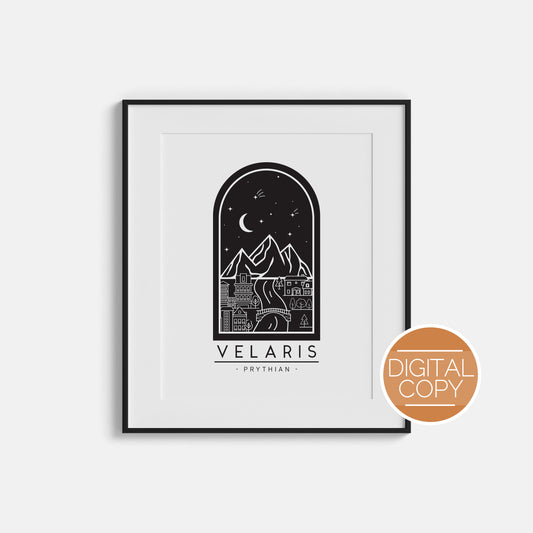Velaris Travel Poster Digital Print | ACOTAR