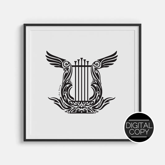 Dread Trove Harp Digital Print | ACOTAR