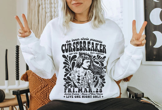 Cursebreaker Vintage Concert Sweatshirt (B&W) | ACOTAR