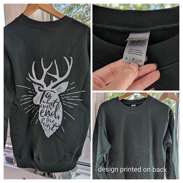 Sample Sale: To Whatever End Fireheart Forest Green Sweatshirt Size S
