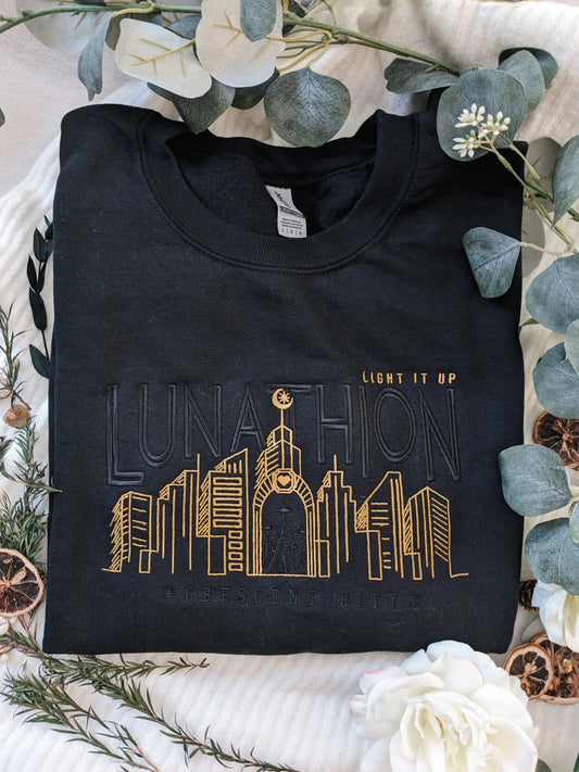 Lunathion Crescent City Crossover Embroidered Sweatshirt