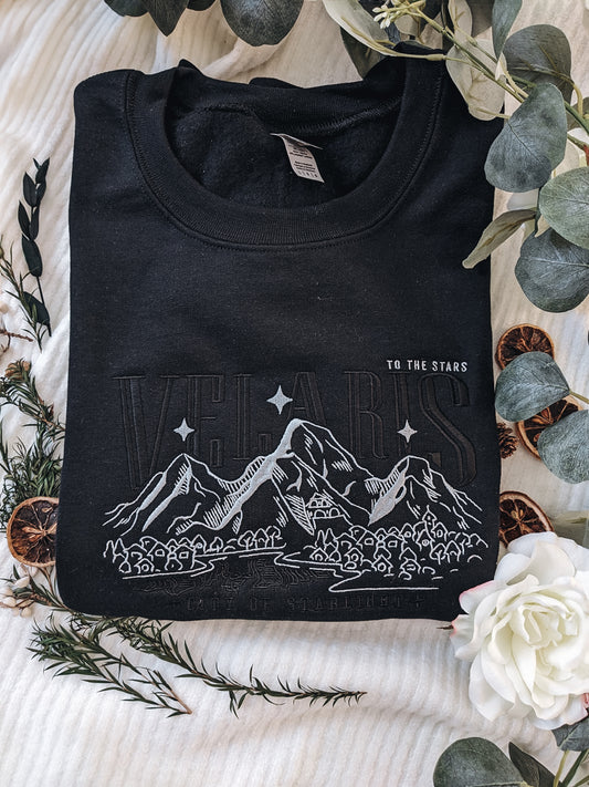 Velaris City of Starlight Crossover Embroidered Sweatshirt