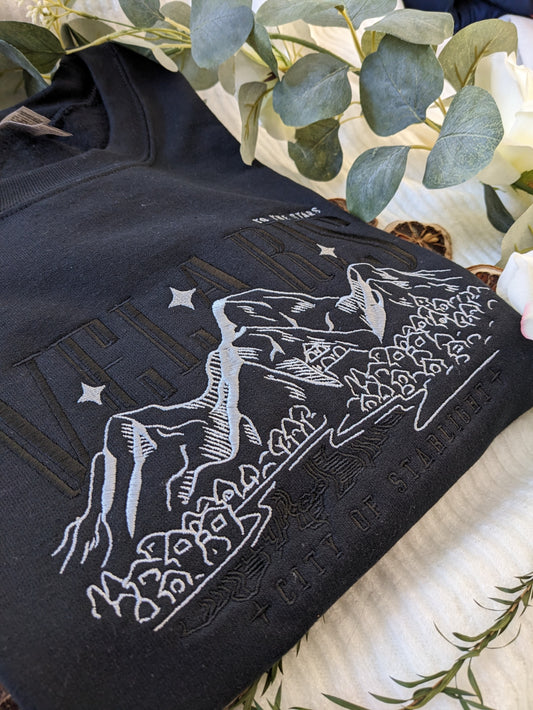 Velaris City of Starlight Crossover Embroidered Sweatshirt