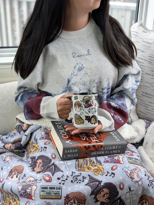 Nesta and Cassian Chibi Style Mug | ACOTAR