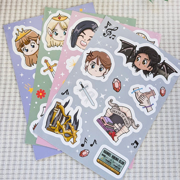 Maas Chibi Kiss Cut Sticker Sheets | ACOTAR | Throne of Glass | Crescent City | SJM