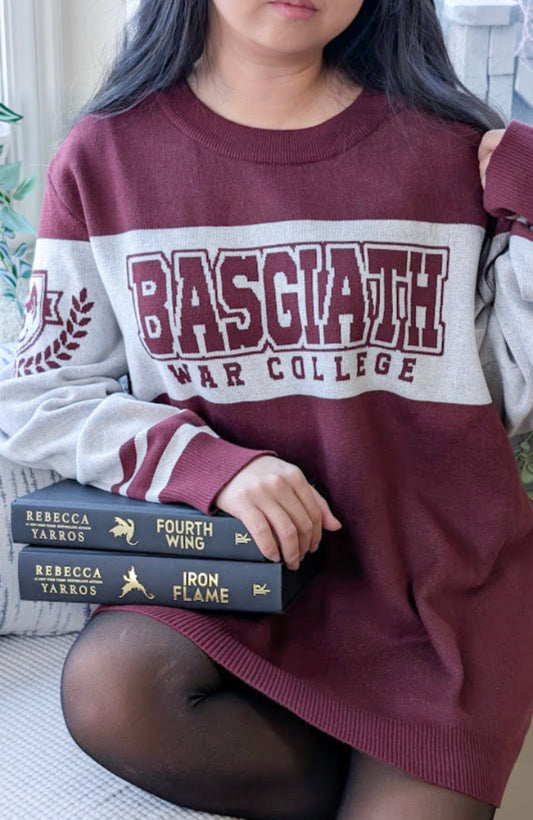 Basgiath RIDER Varsity Knit Classic Fit [Burgundy] | Fourth Wing