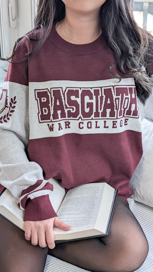 Basgiath SCRIBE Varsity Knit Classic Fit [Burgundy] | Fourth Wing