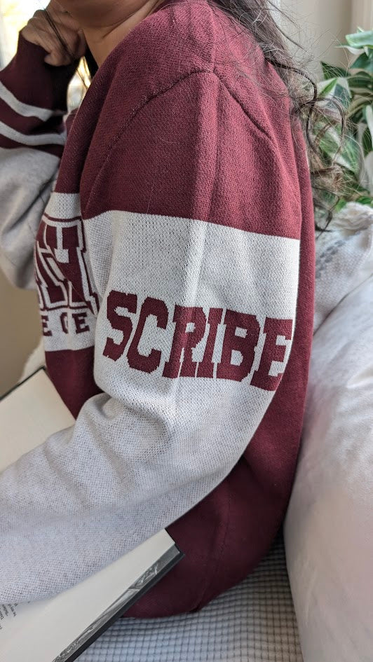 Basgiath SCRIBE Varsity Knit Classic Fit [Burgundy] | Fourth Wing