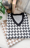 Bookish Houndstooth Knit Sweater Vest [Black]