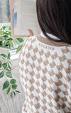 Bookish Houndstooth Knit Sweater Vest [Brown]