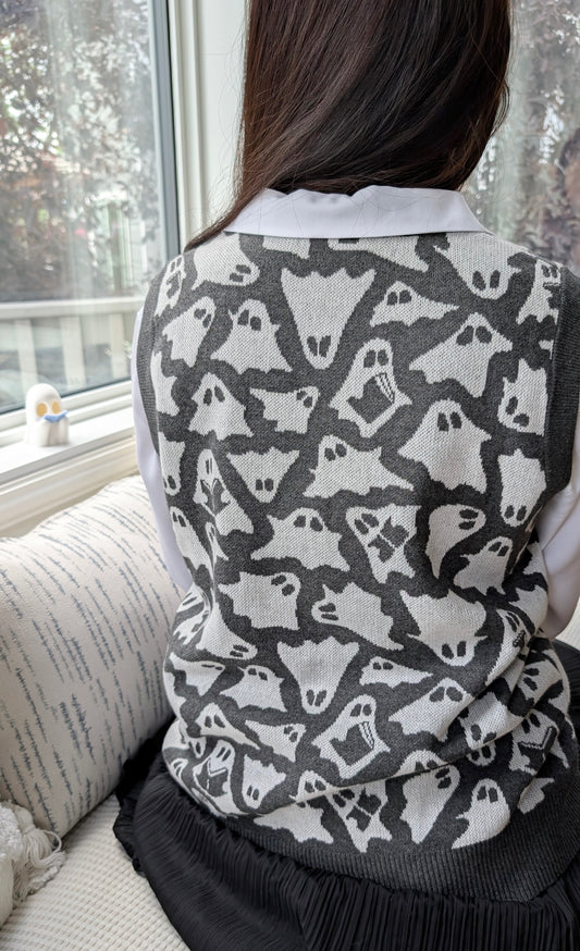 Ghost Stories Knit Sweater Vest [White]