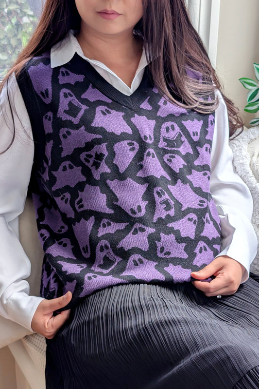 Ghost Stories Knit Sweater Vest [Purple]