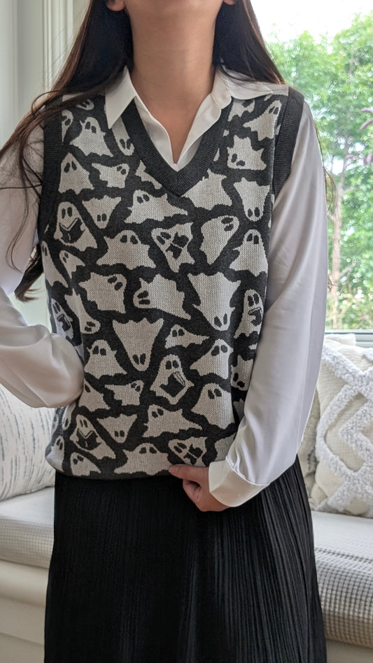 Ghost Stories Knit Sweater Vest [White]