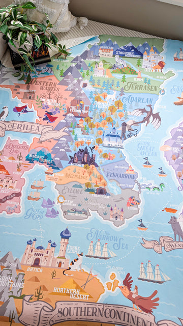 Travel Erilea Throne of Glass World Map Blanket