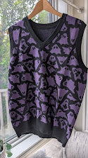 Sample Sale: Purple Ghosts Knit Vest Size M