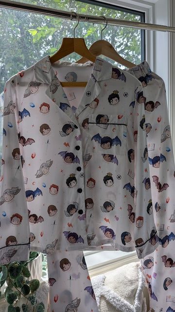 Sample Sale: White SJM Boyfriends LONG PJ Set