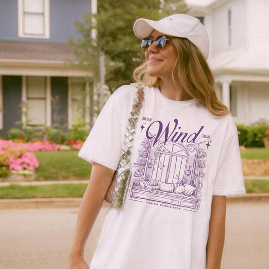 House of Wind Library Postcard T-Shirt | ACOTAR