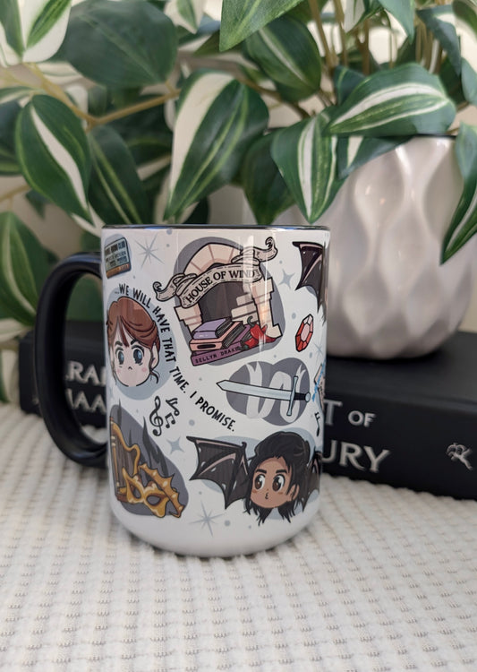 Nesta and Cassian Chibi Style Mug | ACOTAR