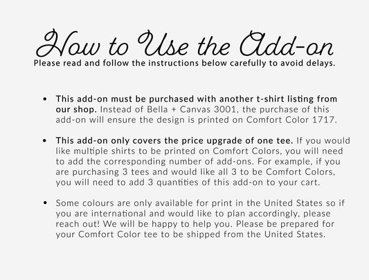 Comfort Color T-Shirt Add-On