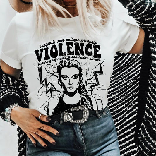 Violence Concert T-Shirt (B&W) | Fourth Wing