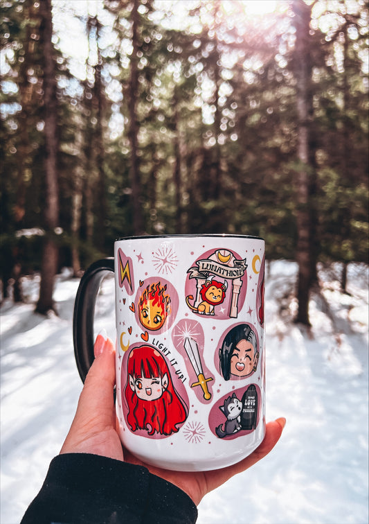 Bryce and Ruhn Chibi Style Mug | Crescent City