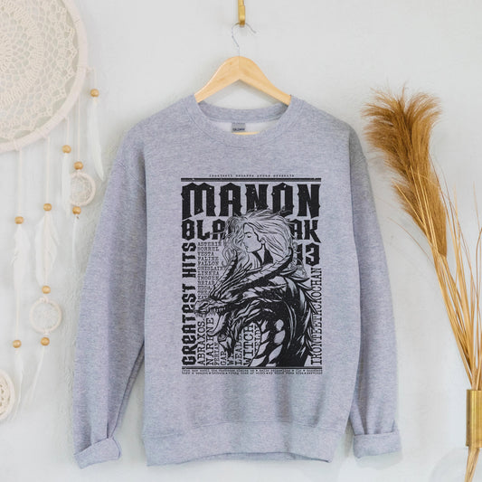 Manon Blackbeak Greatest Hits Sweatshirt | Throne of Glass
