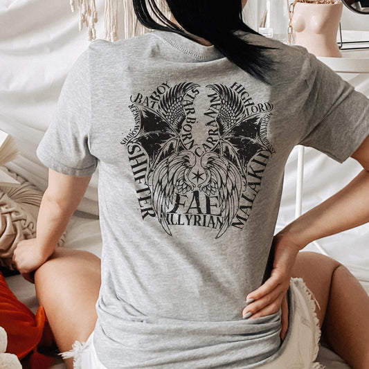Anatomy of Maas Wings T-Shirt | Throne of Glass | ACOTAR | Crescent City | SJM