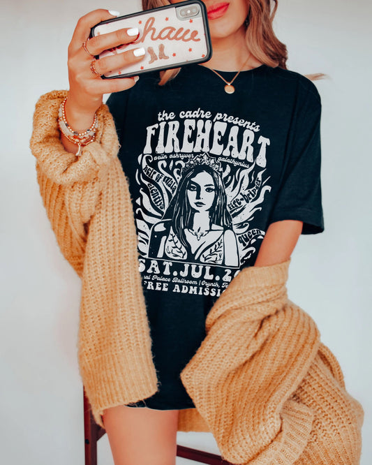 Fireheart Vintage Concert Tee (B&W) | Throne of Glass