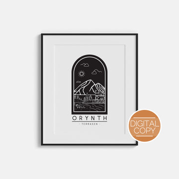 Orynth Terrasen Travel Poster Digital Print | Throne of Glass