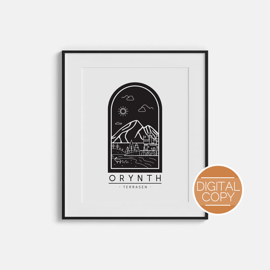 Orynth Terrasen Travel Poster Digital Print | Throne of Glass