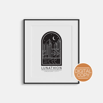 Lunathion Travel Poster Digital Print | Crescent City