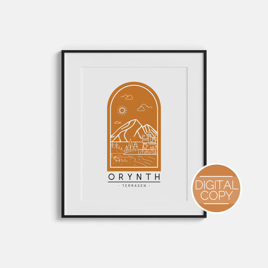 Orynth Terrasen Travel Poster Digital Print | Throne of Glass