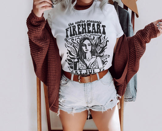 Fireheart Vintage Concert Tee (B&W) | Throne of Glass